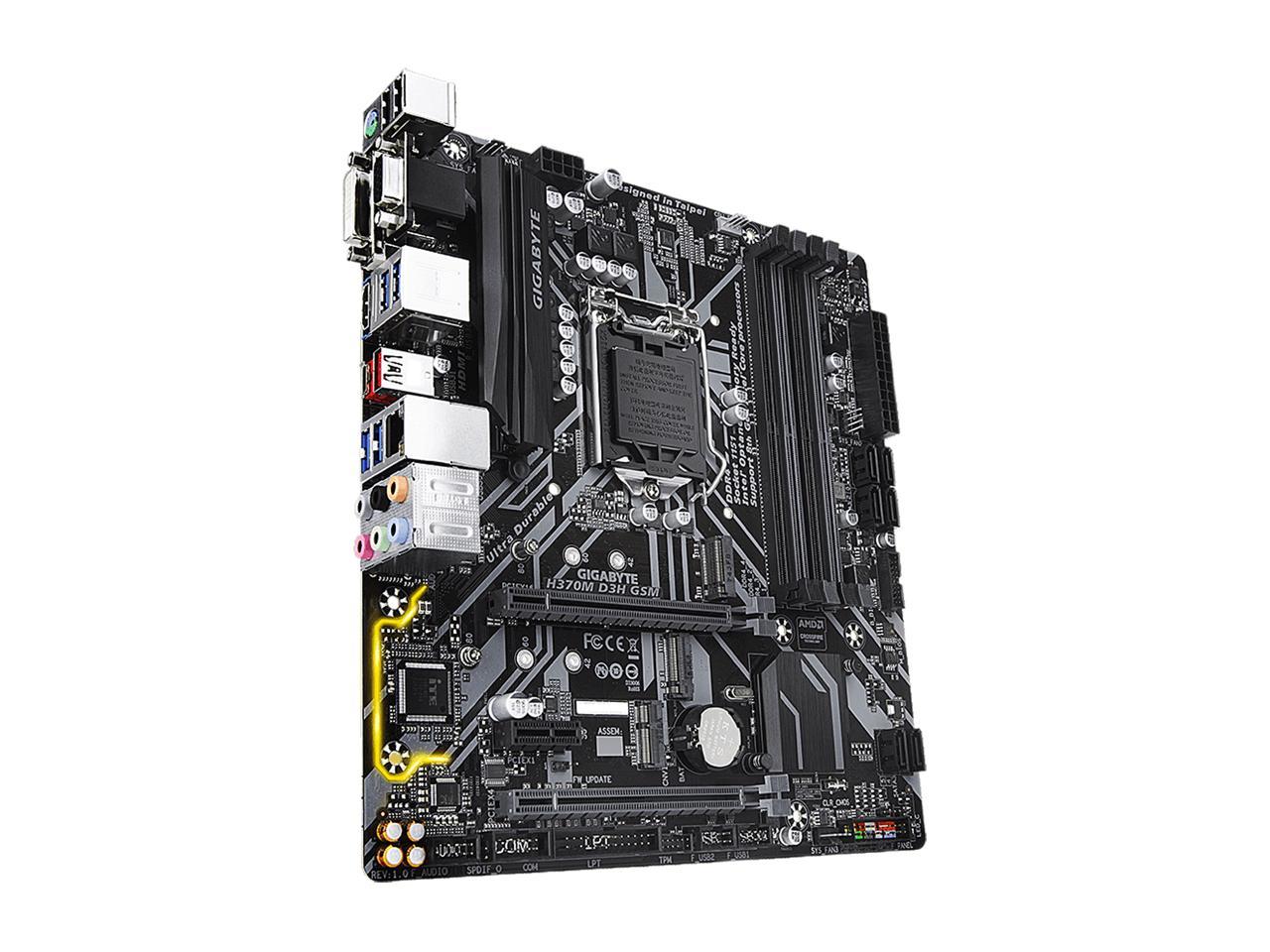 Gigabyte H370M D3H GSM H370 LGA-1151 DDR4 mATX Desktop Motherboard