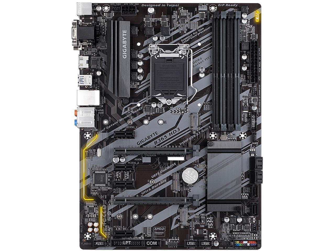 GIGABYTE B365 HD3 LGA 1151 Intel B365 SATA USB 3.1 ATXÂ Motherboard