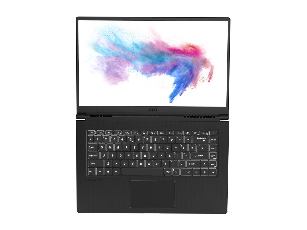 MSI Laptop Modern 15 A10M-261 Intel Core i7 10th Gen 10510U (1.80 GHz) 16 GB Memory 512 GB NVMe SSD Intel UHD Graphics 15.6" Windows 10 Pro 64-bit