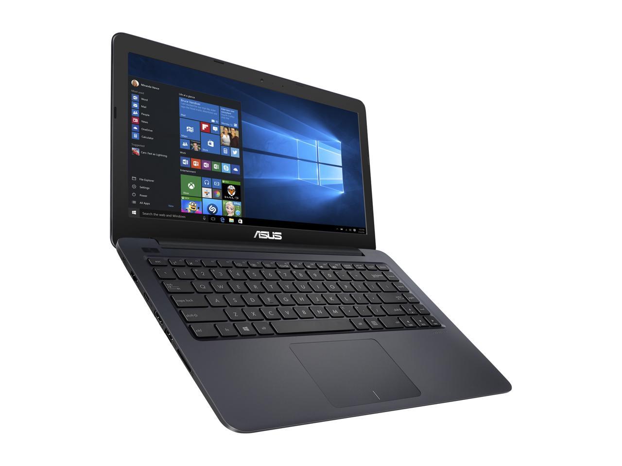 ASUS L402 Thin and Light Laptop, 14" HD, AMD E2-6110 Processor, AMD Radeon R2 Graphics, 4 GB DDR3 RAM, 32 GB eMMC Flash Storage, Windows 10 S with 1 Year Office 365 Subscription Included - L402WA-EH21