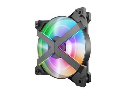 DeepCool MF120 GT A-RGB X-Frame, 5V 3-Pin Motherboard Connector, included 4-port PWM Fan Hub, 6-port RGB hub and Wire Controller, 3 Fan Pack