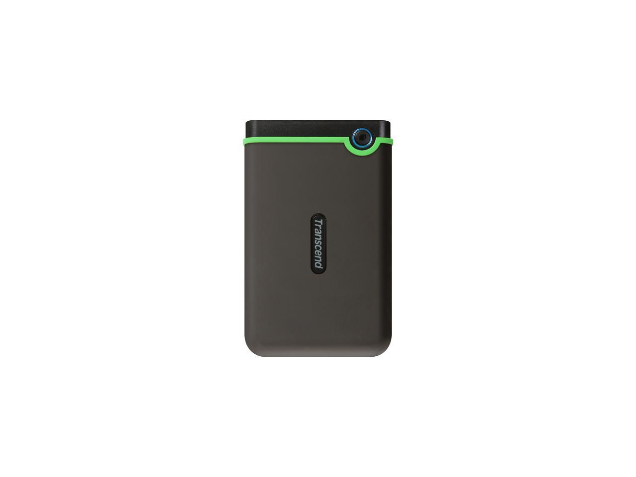 Transcend 2TB StoreJet 25M3 Military-grade Shock Resistance Portable External Hard Drive USB 3.0 Model TS2TSJ25M3 Iron Gray