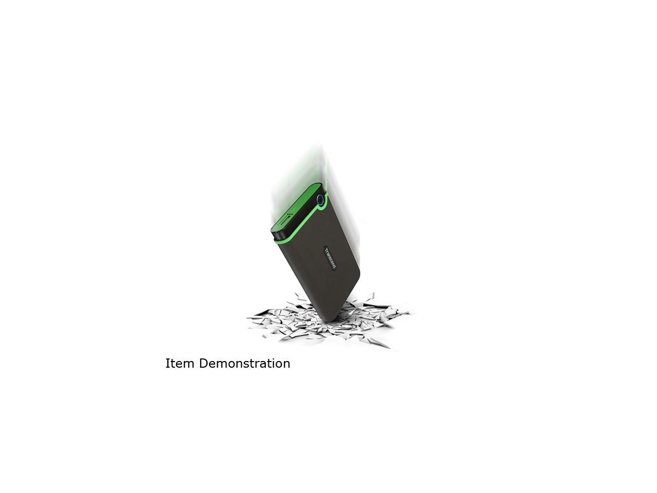 Transcend 2TB StoreJet 25M3 Military-grade Shock Resistance Portable External Hard Drive USB 3.0 Model TS2TSJ25M3 Iron Gray