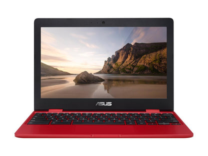 ASUS Chromebook C223NA-DH02-RD 11.6" HD Display, Intel Dual-Core Celeron N3350 Processor (up to 2.4 GHz) 4 GB RAM, 32 GB eMMC Storage, Red
