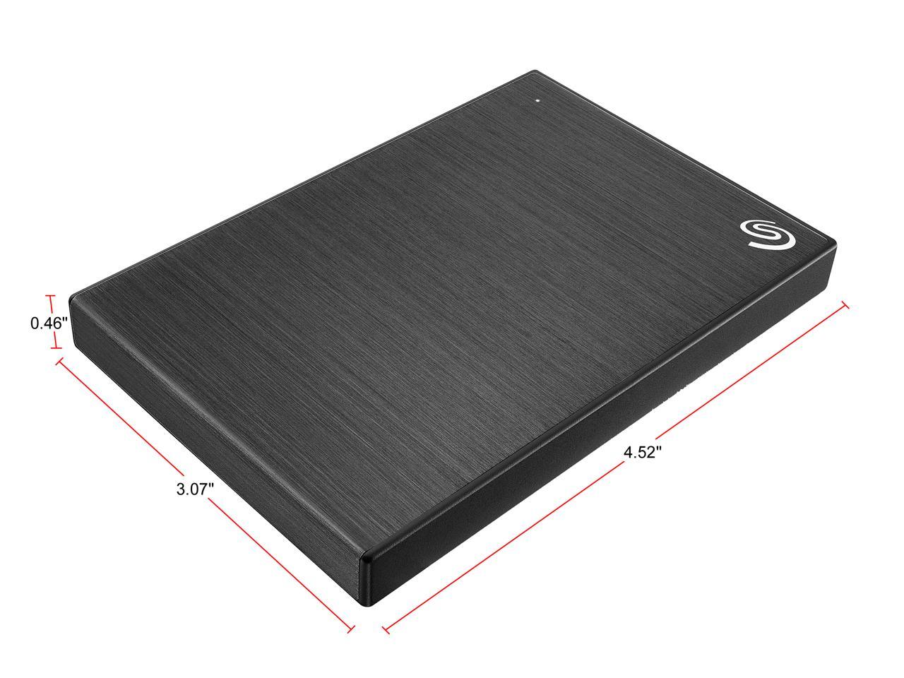 Seagate 2TB Backup Plus Slim Portable Hard Drive USB 3.0 for PC Laptop and MAC, Black (STHN2000400)