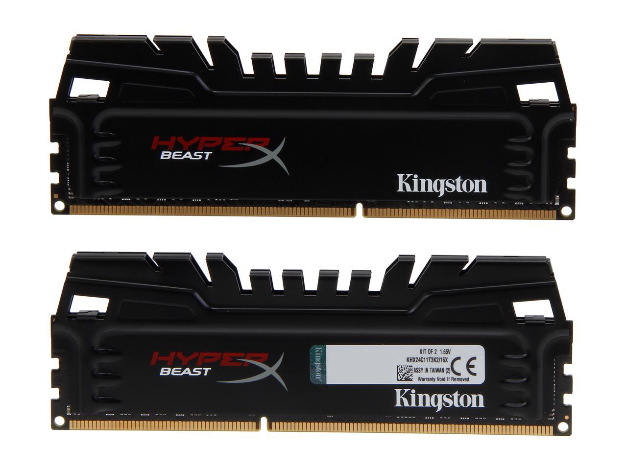 HyperX Beast 16GB (2 x 8GB) 240-Pin DDR3 SDRAM DDR3 2400 (PC3 19200) Desktop Memory Model KHX24C11T3K2/16X
