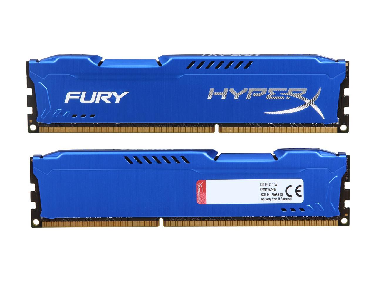 HyperX FURY 16GB (2 x 8GB) 240-Pin DDR3 SDRAM DDR3 1866 (PC3 14900) Desktop Memory Model HX318C10FK2/16