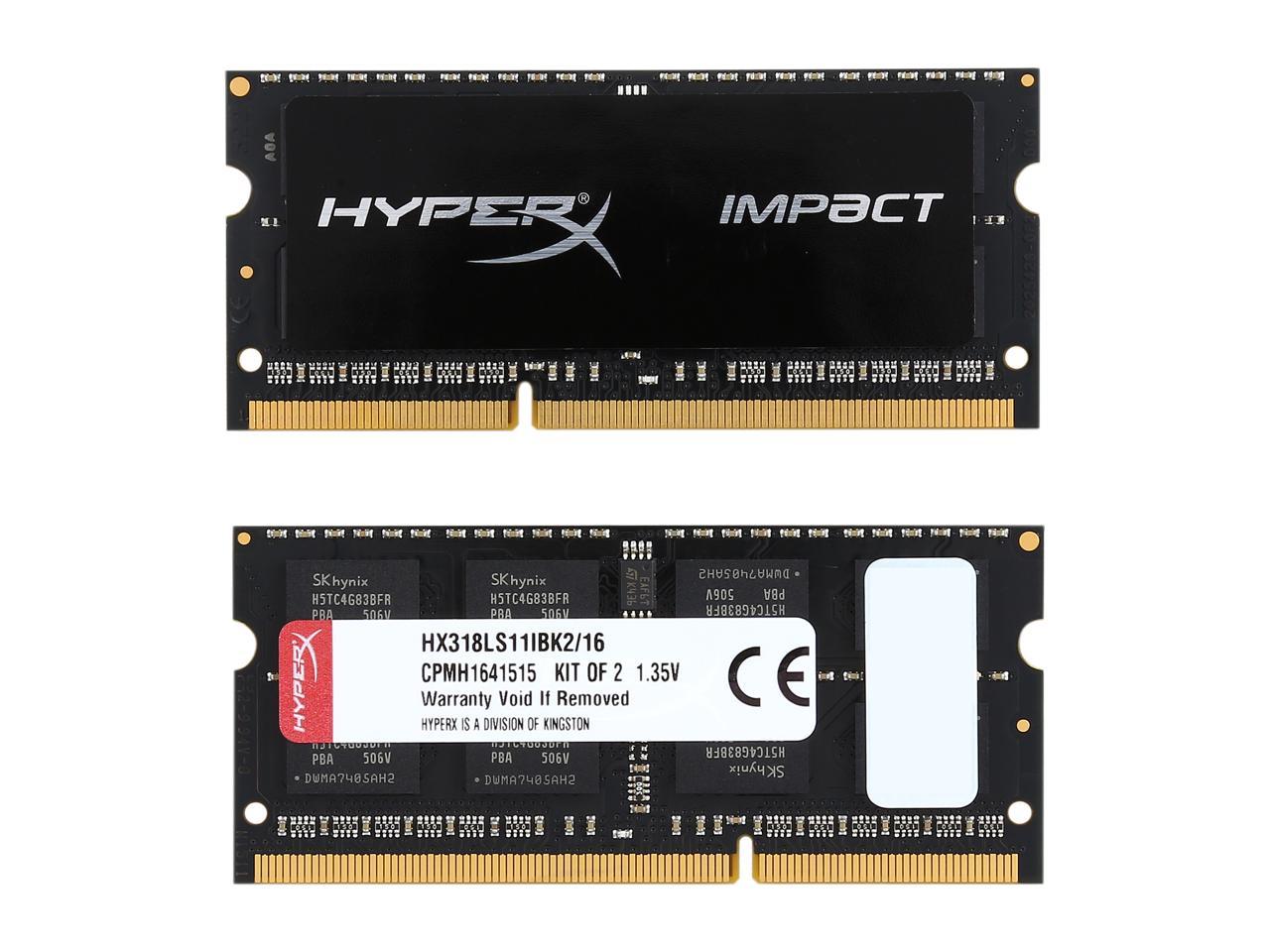 HyperX 16GB (2 x 8GB) DDR3L 1866 (PC3L 14900) Laptop Memory Model HX318LS11IBK2/16
