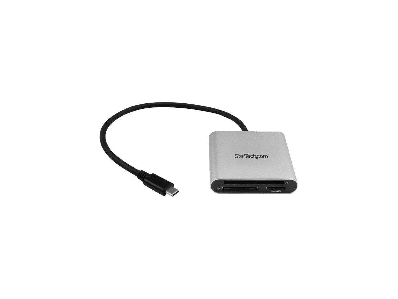 StarTech.com FCREADU3C 3-in-1 1 x USB Type-C (24 pin) USB 3.0 Receptacle - 5 Gbit/s USB 3.0 Flash Memory Multi-Card Reader / Writer with USB-C - SD, microSD, CompactFlash