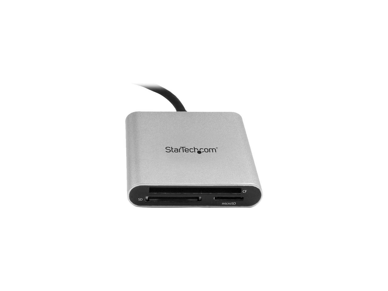 StarTech.com FCREADU3C 3-in-1 1 x USB Type-C (24 pin) USB 3.0 Receptacle - 5 Gbit/s USB 3.0 Flash Memory Multi-Card Reader / Writer with USB-C - SD, microSD, CompactFlash