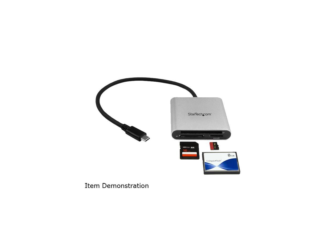 StarTech.com FCREADU3C 3-in-1 1 x USB Type-C (24 pin) USB 3.0 Receptacle - 5 Gbit/s USB 3.0 Flash Memory Multi-Card Reader / Writer with USB-C - SD, microSD, CompactFlash