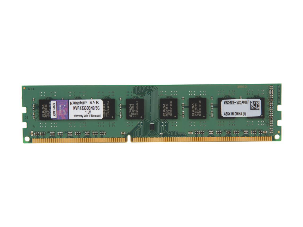 Kingston 8GB 240-Pin DDR3 SDRAM DDR3 1333 Desktop Memory Model KVR1333D3N9/8G