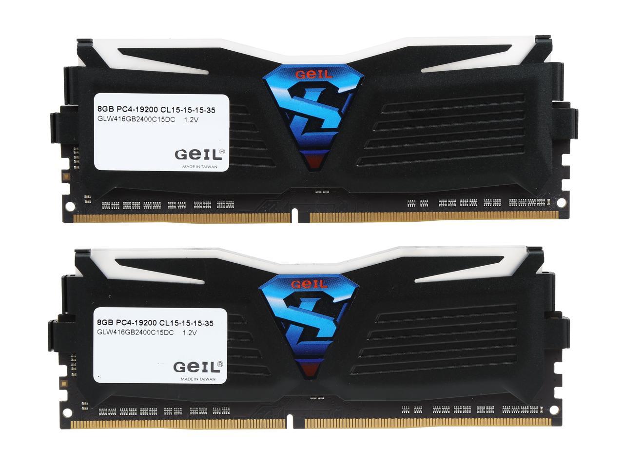 GeIL SUPER LUCE 16GB (2 x 8GB) 288-Pin DDR4 SDRAM DDR4 2400 (PC4 19200) Desktop Memory Model GLW416GB2400C15DC
