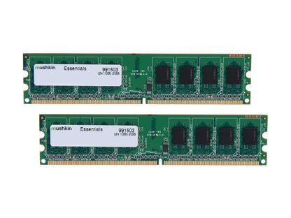 Mushkin Enhanced 2GB (2 x 1GB) DDR2 667 (PC2 5300) Dual Channel Kit Desktop Memory Model 991503