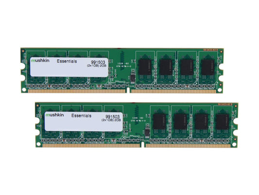 Mushkin Enhanced 2GB (2 x 1GB) DDR2 667 (PC2 5300) Dual Channel Kit Desktop Memory Model 991503