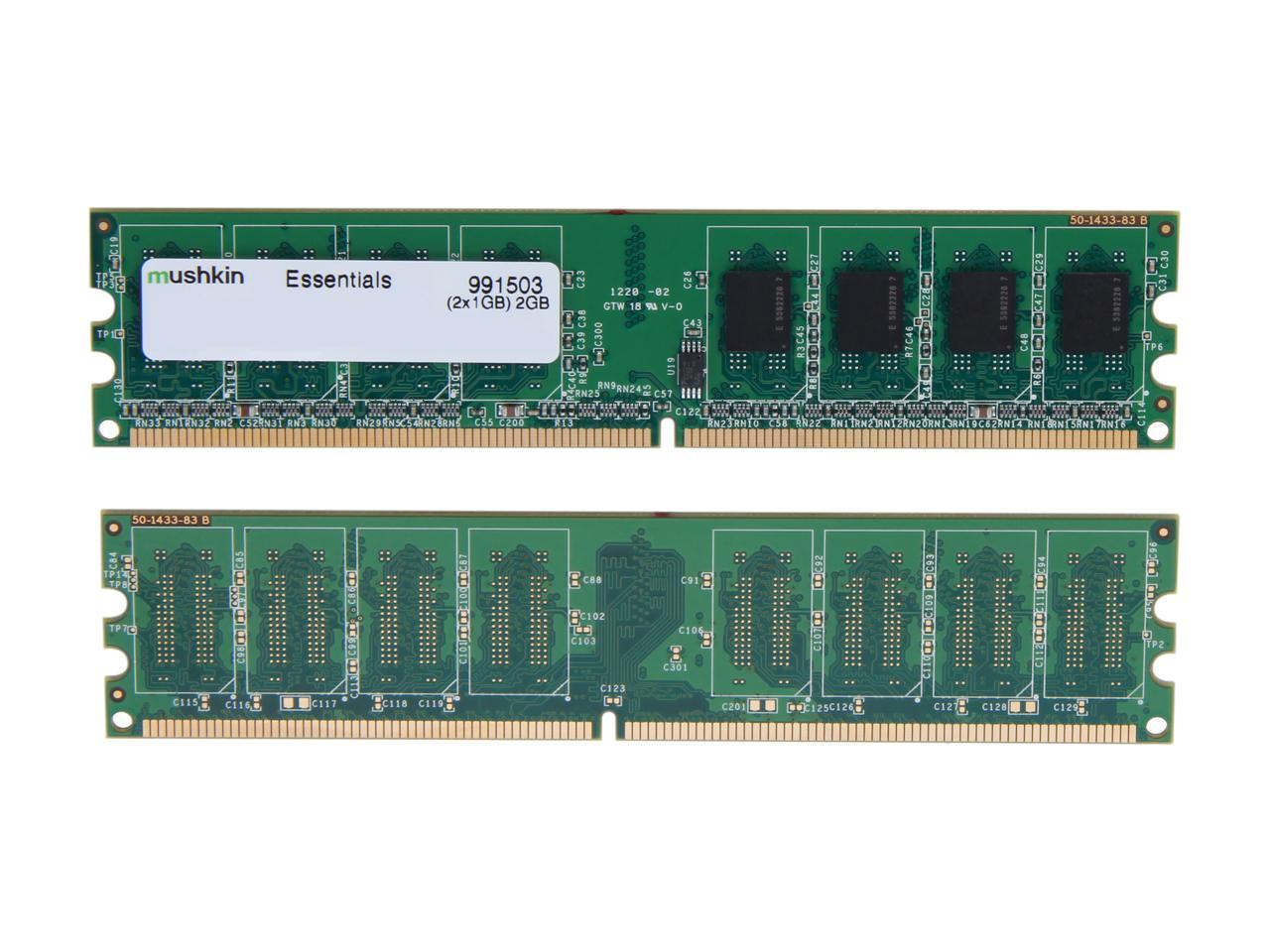 Mushkin Enhanced 2GB (2 x 1GB) DDR2 667 (PC2 5300) Dual Channel Kit Desktop Memory Model 991503