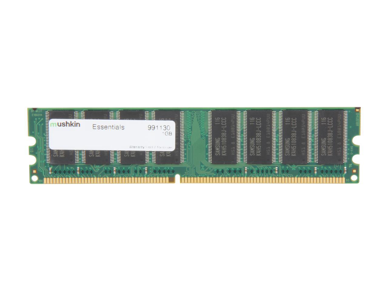Mushkin Enhanced Essentials 1GB DDR 400 (PC 3200) Desktop Memory Model 991130
