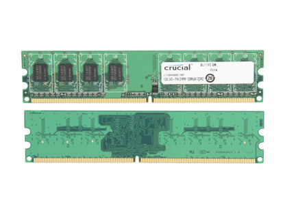 Crucial 2GB (2 x 1GB) 240-Pin DDR2 SDRAM DDR2 667 (PC2 5300) Dual Channel Kit Desktop Memory Model CT2KIT12864AA667