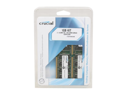 Crucial 1GB (2 x 512MB) 184-Pin DDR SDRAM DDR 400 (PC 3200) Desktop Memory Model CT2KIT6464Z40B