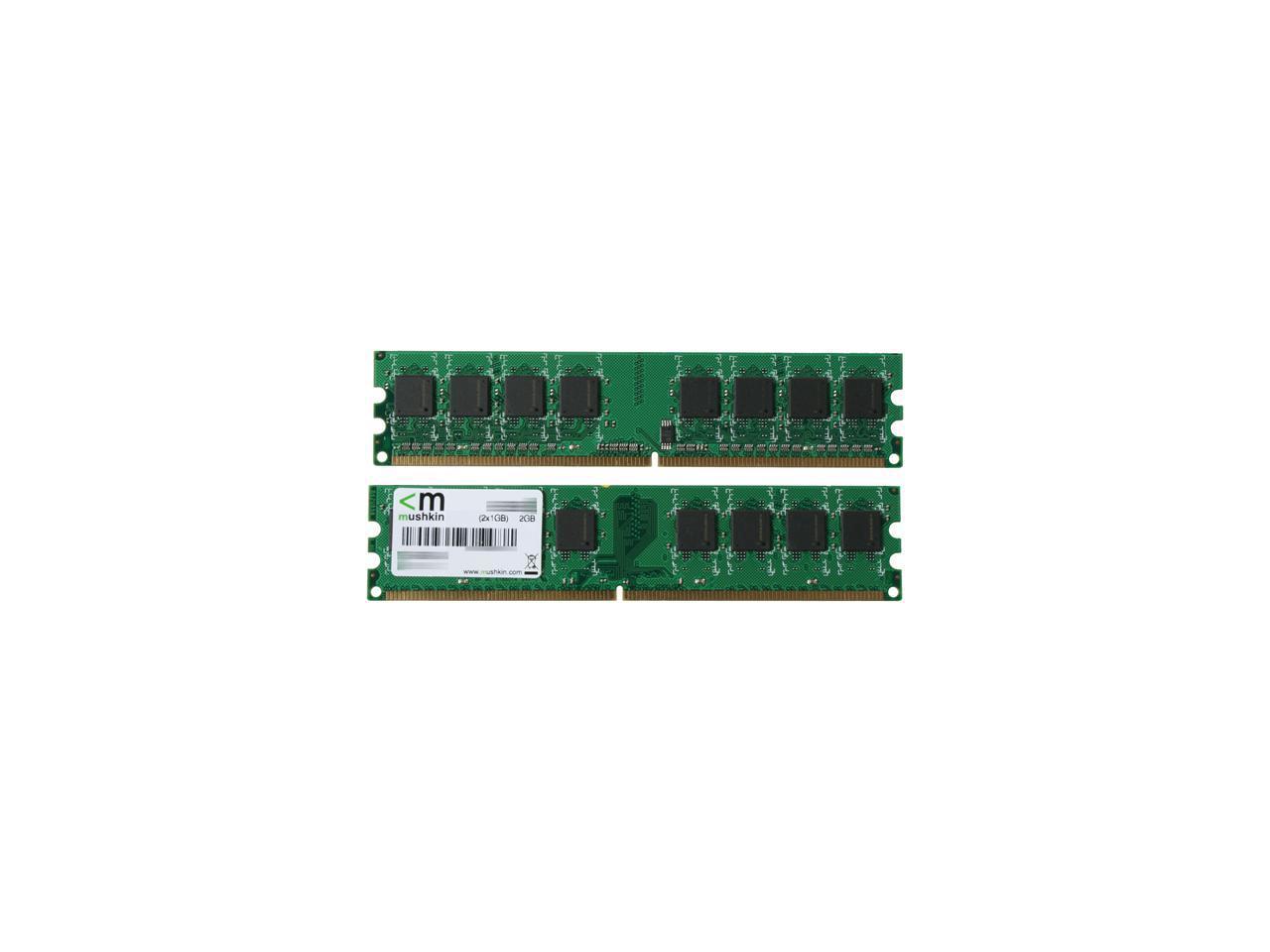 Mushkin Enhanced Essentials 2GB (2 x 1GB) DDR2 800 (PC2 6400) Dual Channel Kit Desktop Memory Model 996529