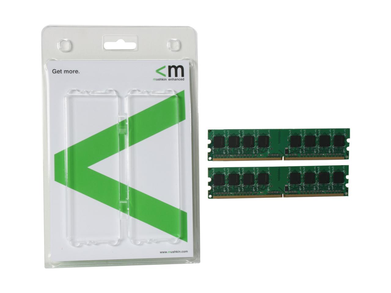 Mushkin Enhanced Essentials 2GB (2 x 1GB) DDR2 800 (PC2 6400) Dual Channel Kit Desktop Memory Model 996529