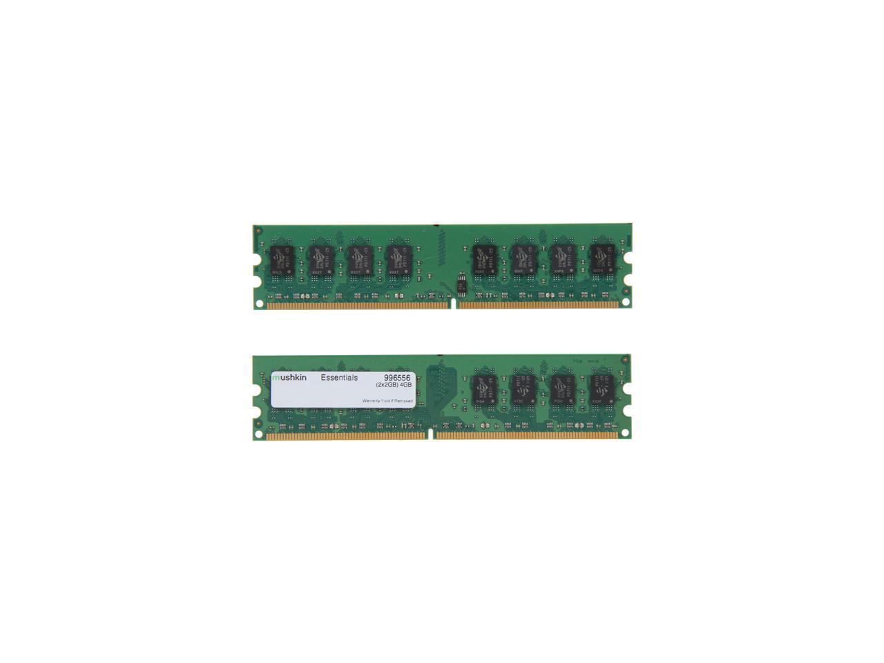 Mushkin Enhanced Essentials 4GB (2 x 2GB) DDR2 667 (PC2 5300) Dual Channel Kit Desktop Memory Model 996556