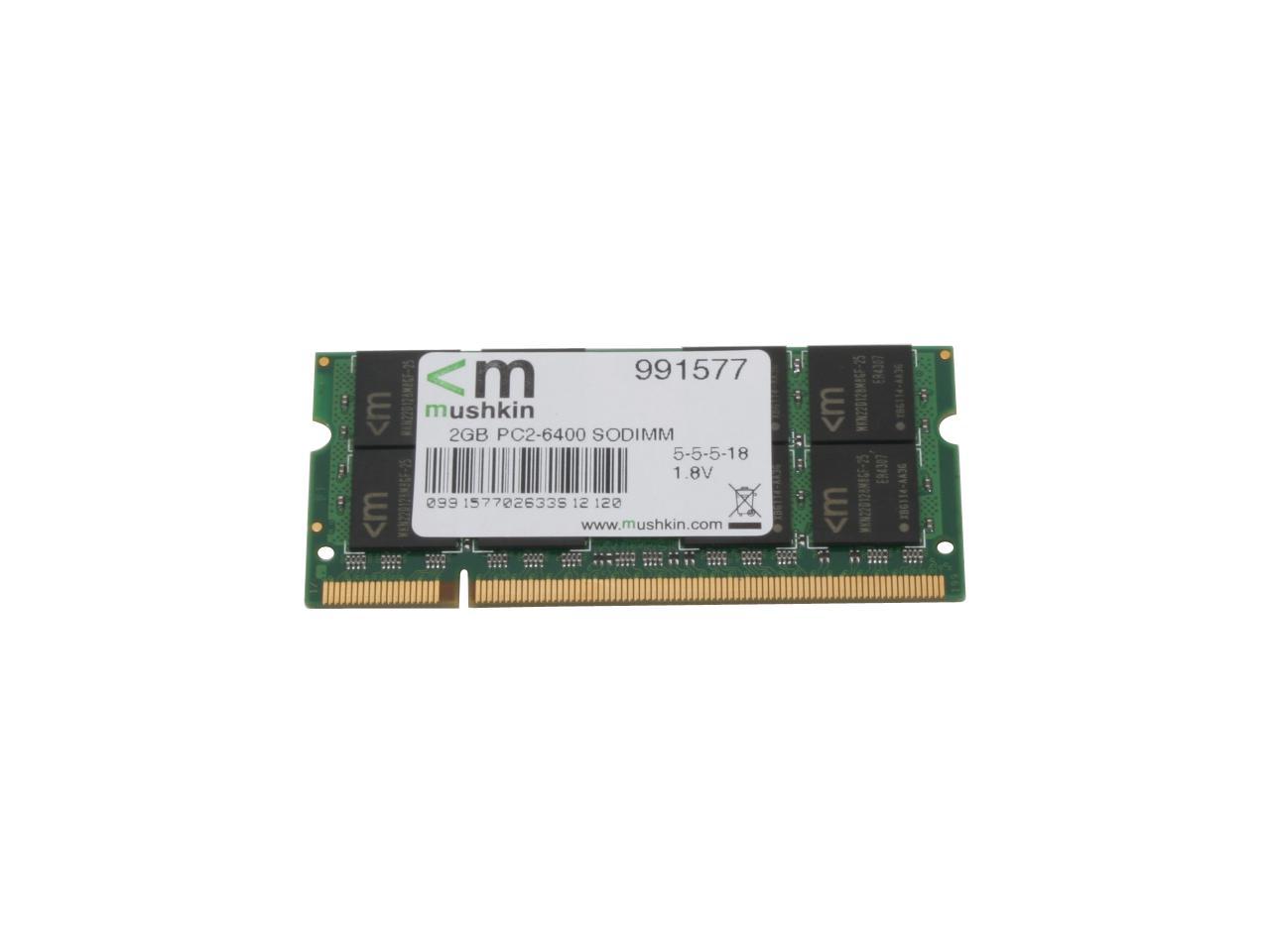 Mushkin Enhanced Essentials 2GB 200-Pin DDR2 SO-DIMM DDR2 800 (PC2 6400) Laptop Memory Model 991577