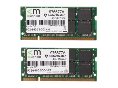 Mushkin Enhanced 4GB (2 x 2GB) DDR2 800 (PC2 6400) Dual Channel Kit Memory For Apple Model 976577a