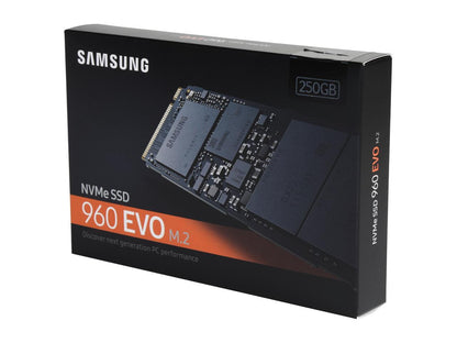 SAMSUNG 960 EVO M.2 250GB NVMe PCI-Express 3.0 x4 Internal Solid State Drive (SSD) MZ-V6E250BW