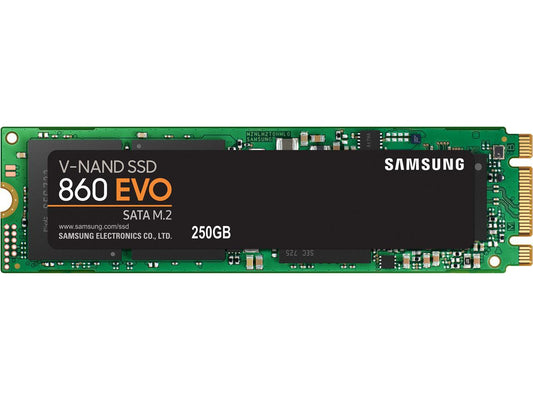 SAMSUNG 860 EVO Series M.2 2280 250GB SATA III 3D NAND Internal Solid State Drive (SSD) MZ-N6E250BW