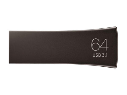 SAMSUNG 64GB BAR Plus (Metal) USB 3.1 Flash Drive, Speed Up to 300MB/s (MUF-64BE4/AM)