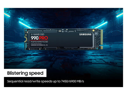 SAMSUNG 990 PRO M.2 2280 2TB PCI-Express Gen 4.0 x4, NVMe 2.0 V7 V-NAND 3bit MLC Internal Solid State Drive (SSD) MZ-V9P2T0B/AM