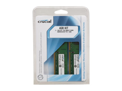 Crucial 4GB (2 x 2GB) 240-Pin DDR2 SDRAM DDR2 667 (PC2 5300) Dual Channel Kit Desktop Memory Model CT2KIT25664AA667