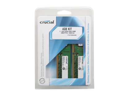 Crucial 4GB (2 x 2GB) 240-Pin DDR2 SDRAM DDR2 800 (PC2 6400) Dual Channel Kit Desktop Memory Model CT2KIT25664AA800