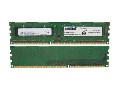 Crucial 4GB (2 x 2GB) 240-Pin DDR3 SDRAM DDR3 1333 (PC3 10600) Micron Chipset Dual Channel Kit Desktop Memory Model CT2KIT25664BA1339