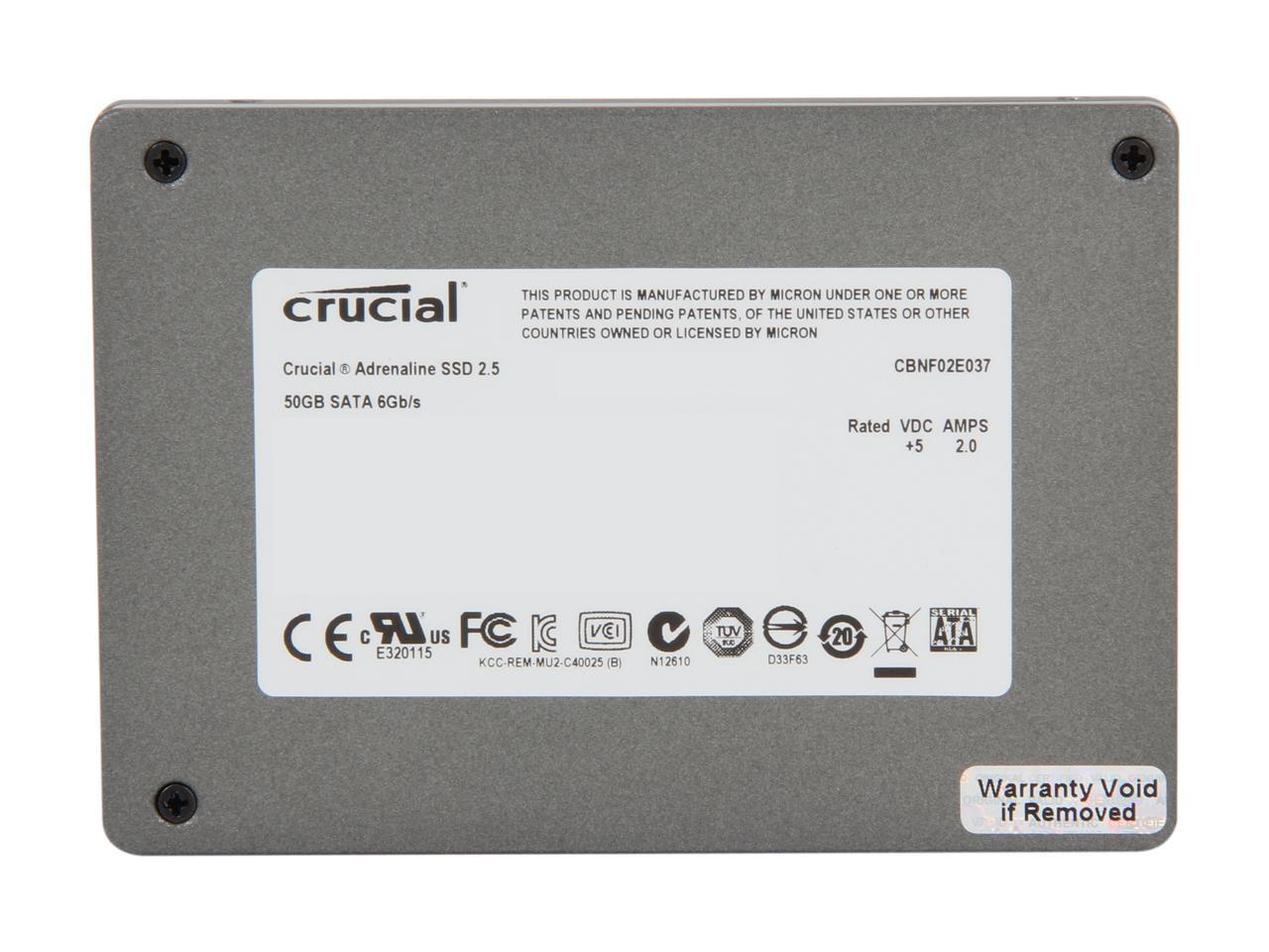 Crucial Adrenaline CT050M4SSC2BDA 50GB Solid State Cache for Windows 7-based PCs