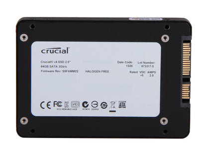 Crucial V4 2.5" 64GB SATA II MLC Internal Solid State Drive (SSD) SSD Only CT064V4SSD2