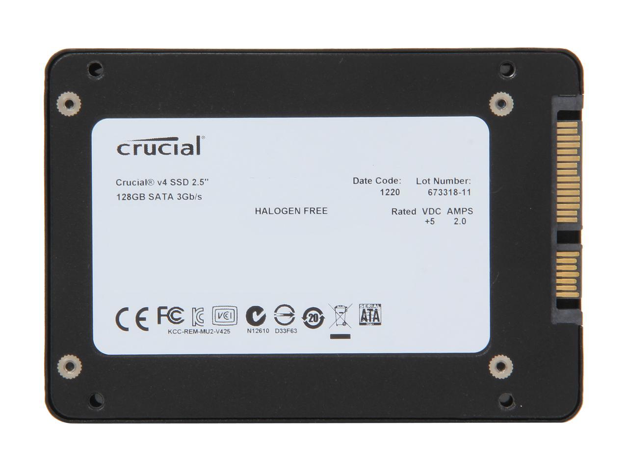 Crucial V4 2.5" 128GB SATA II MLC Internal Solid State Drive (SSD) SSD Only CT128V4SSD2