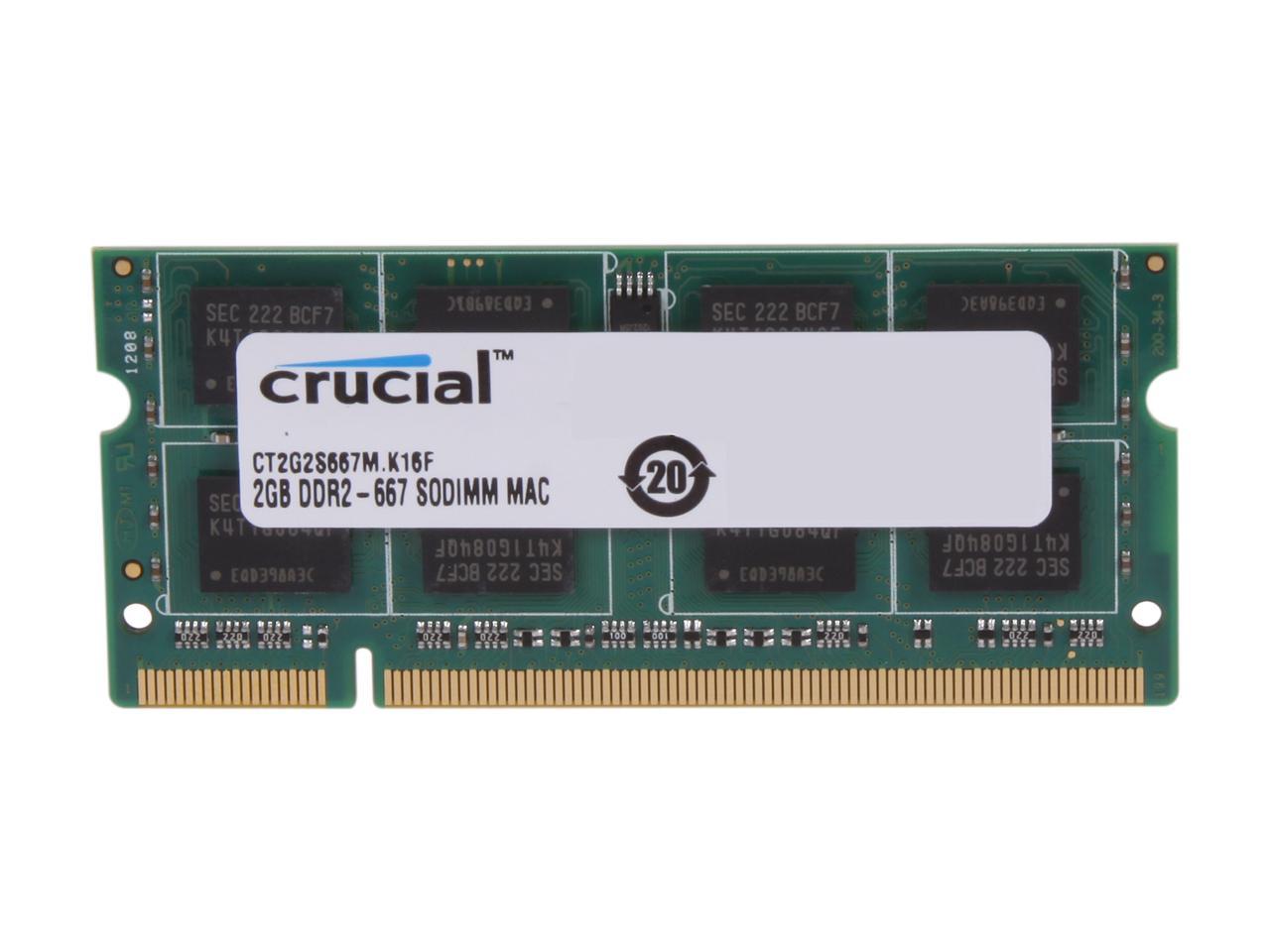 Crucial 2GB DDR2 667 (PC2 5300) Memory for Apple Model CT2G2S667M