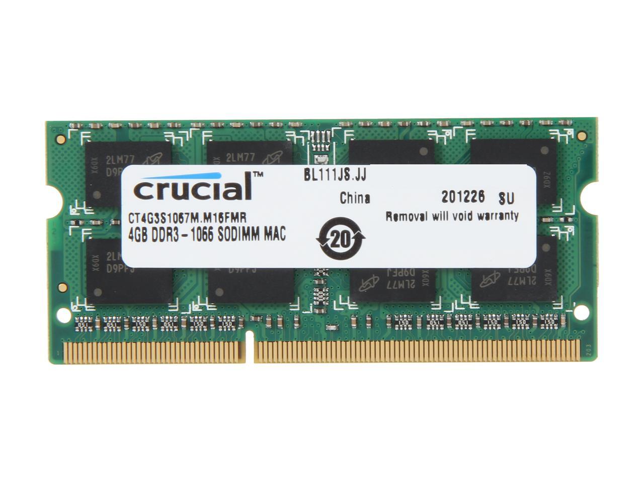 Crucial 4GB DDR3 1066 (PC3 8500) Unbuffered Memory for Mac Model CT4G3S1067M