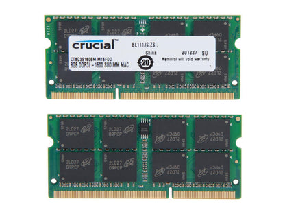 Crucial 16GB (2 x 8GB) DDR3 1600 (PC3 12800) Unbuffered Memory for Mac Model CT2K8G3S160BM