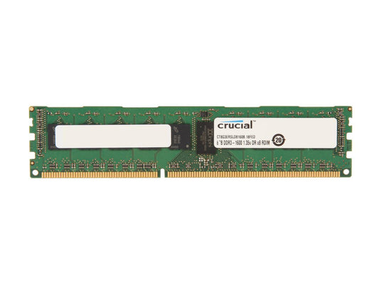 Crucial 8GB 240-Pin DDR3 SDRAM ECC Registered DDR3 1600 (PC3 12800) Server Memory Model CT8G3ERSLD8160B