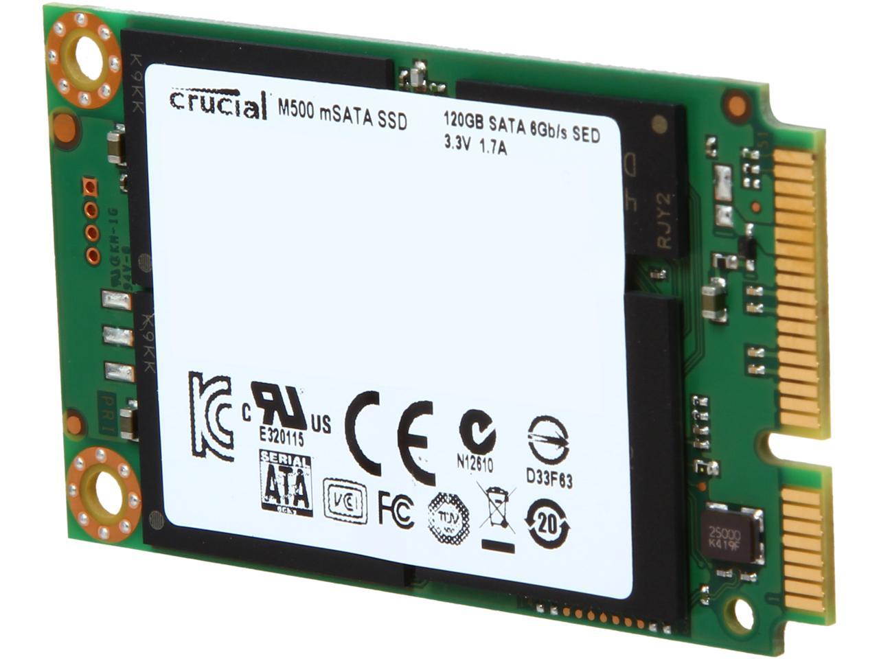 Crucial M500 120GB Mini-SATA (mSATA) MLC Internal Solid State Drive (SSD) CT120M500SSD3