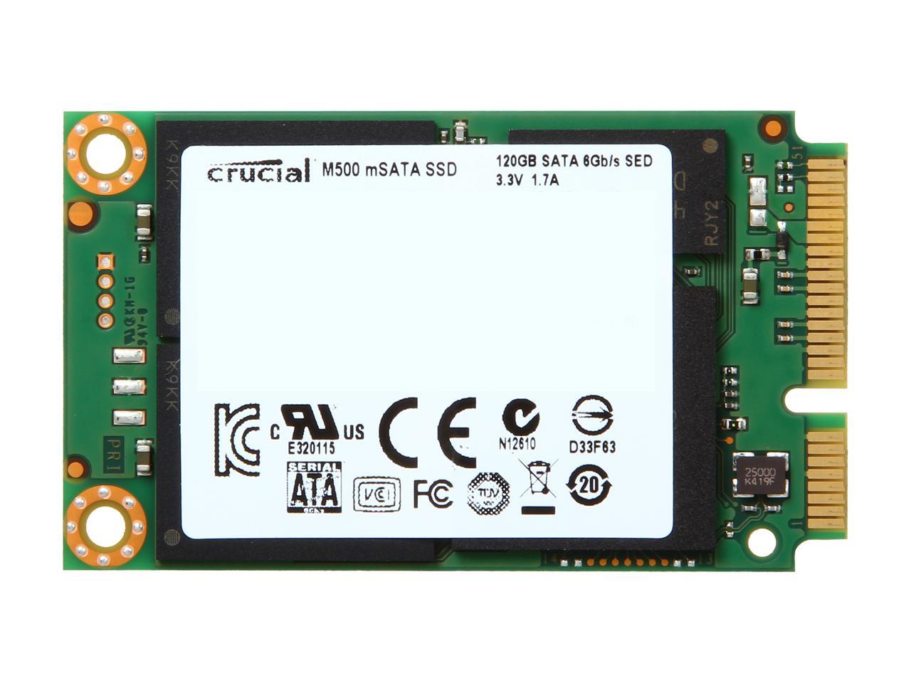 Crucial M500 120GB Mini-SATA (mSATA) MLC Internal Solid State Drive (SSD) CT120M500SSD3
