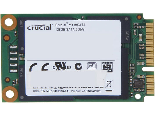 Manufacturer Recertified Crucial M4 128GB Mini-SATA (mSATA) MLC Internal Solid State Drive (SSD) CT128M4SSD3
