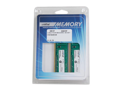 Crucial 4GB (2 x 2GB) 240-Pin DDR3 SDRAM DDR3 1600 (PC3 12800) Major Brand Chipset Desktop Memory Model CT2KIT25664BA160B