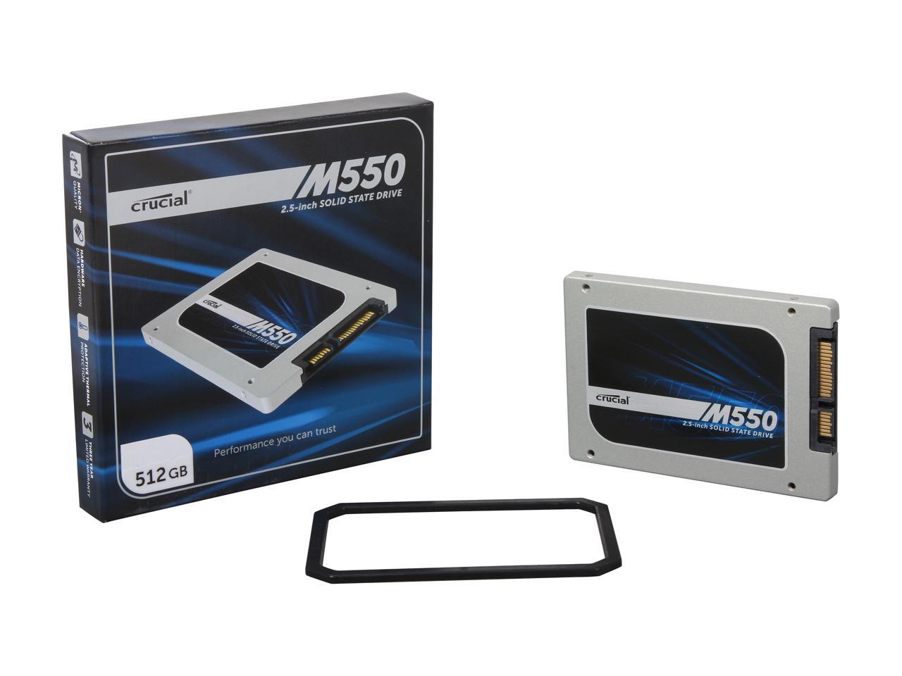 Crucial M550 2.5" 512GB SATA 6Gbps MLC Internal Solid State Drive (SSD) CT512M550SSD1