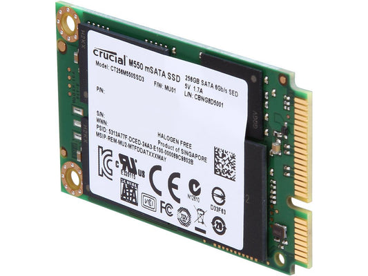 Crucial M550 mSATA 256GB Mini-SATA (mSATA) MLC Internal Solid State Drive (SSD) CT256M550SSD3