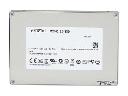 Crucial MX100 2.5" 512GB SATA III MLC Internal Solid State Drive (SSD) CT512MX100SSD1