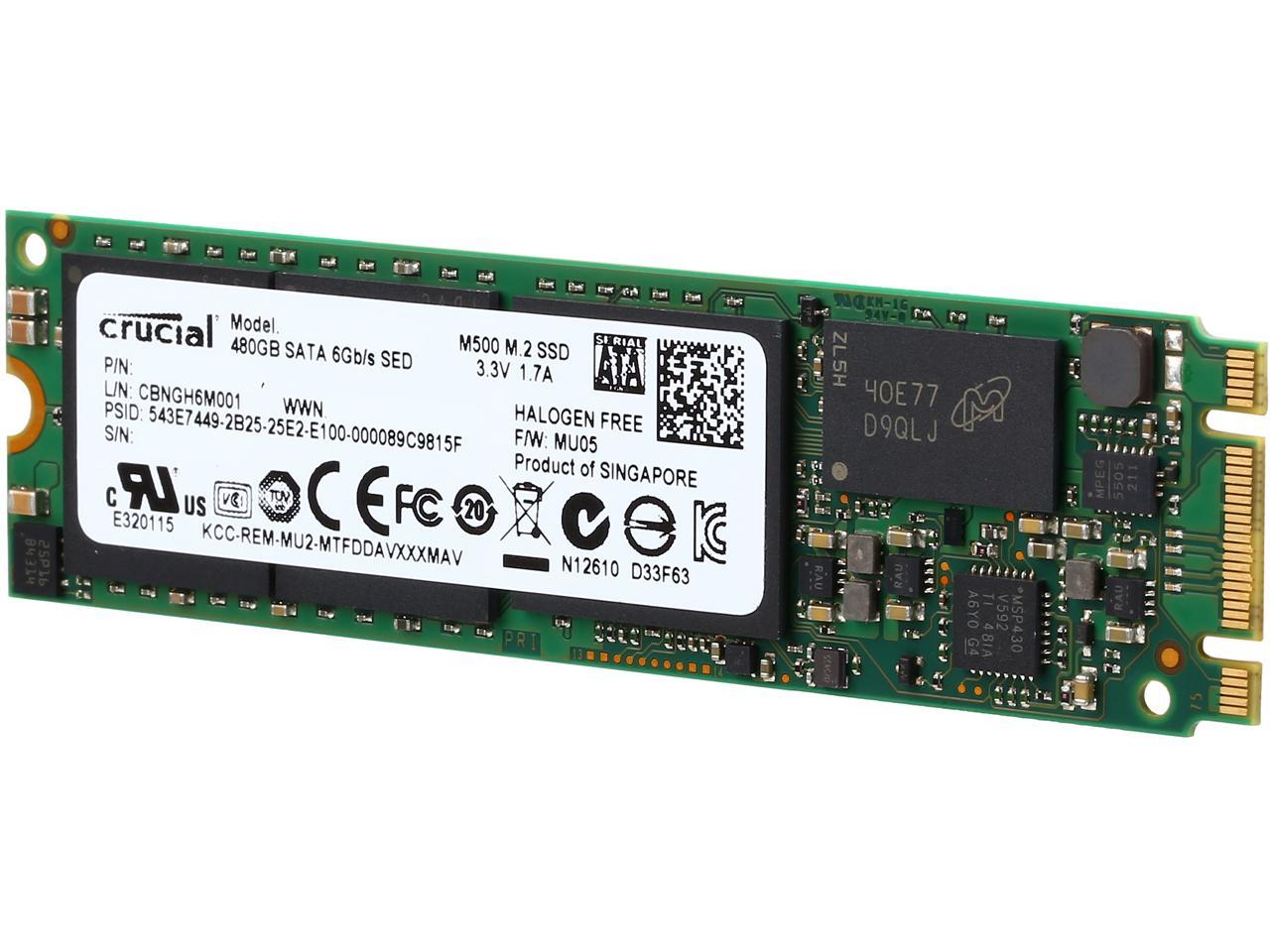 Crucial M500 M.2 2280 480GB SATA III MLC Internal Solid State Drive (SSD) CT480M500SSD4